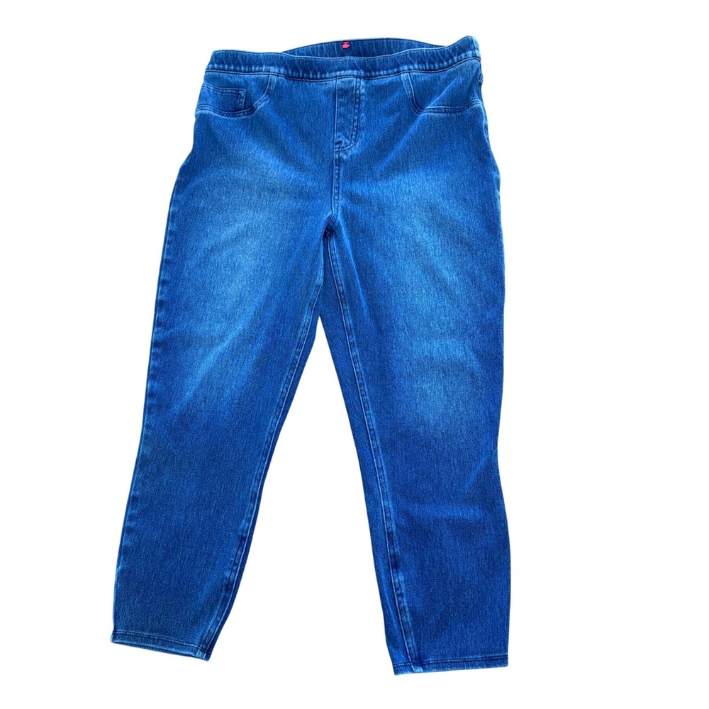 Spanx Jean-ish Leggings Womens Blue Slimming Pull On Denim Pants Large